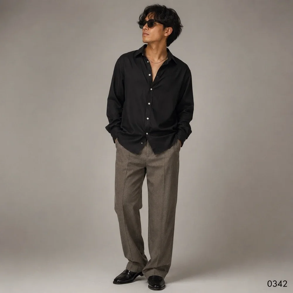 Zara Man Expresso Long Sleeve Button Down Satin Sheen Shirt XL 0342
